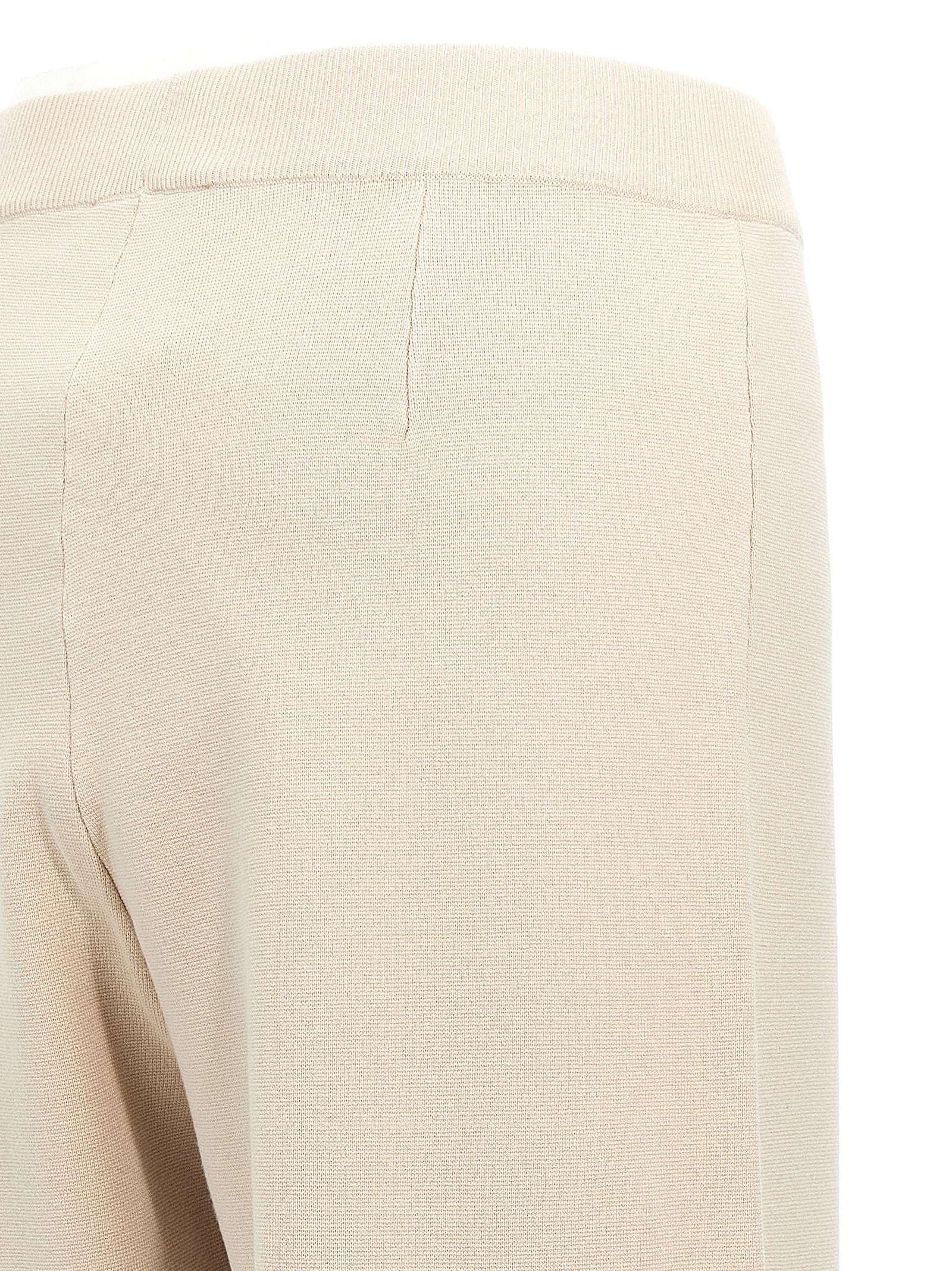 Beige Viscose Casual Pants