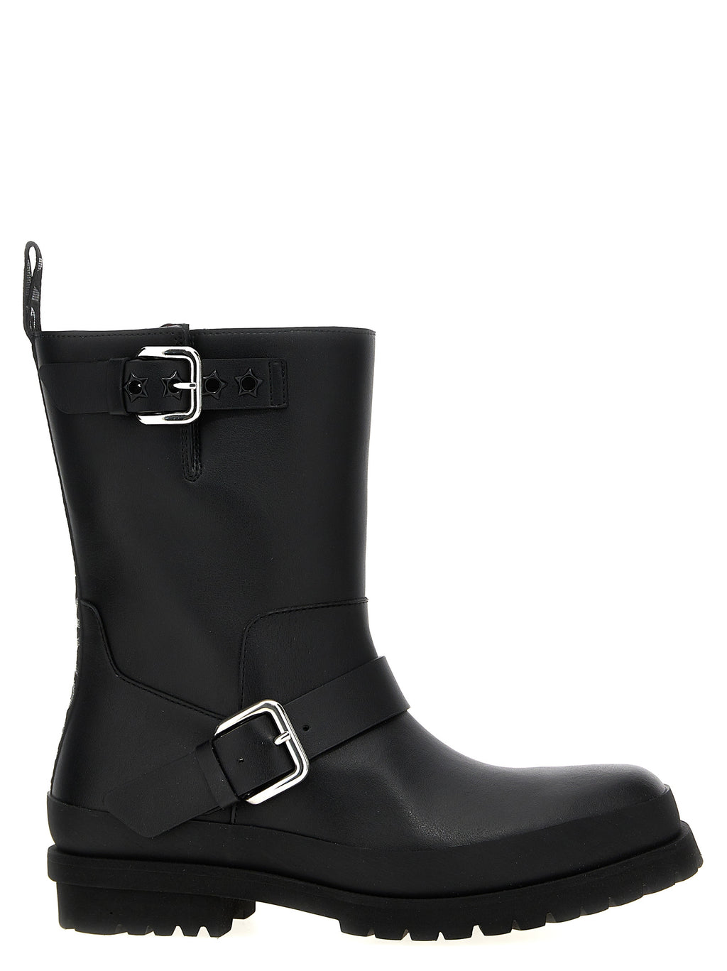 Black Polyester Ankle Boots