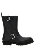 Black Polyester Ankle Boots