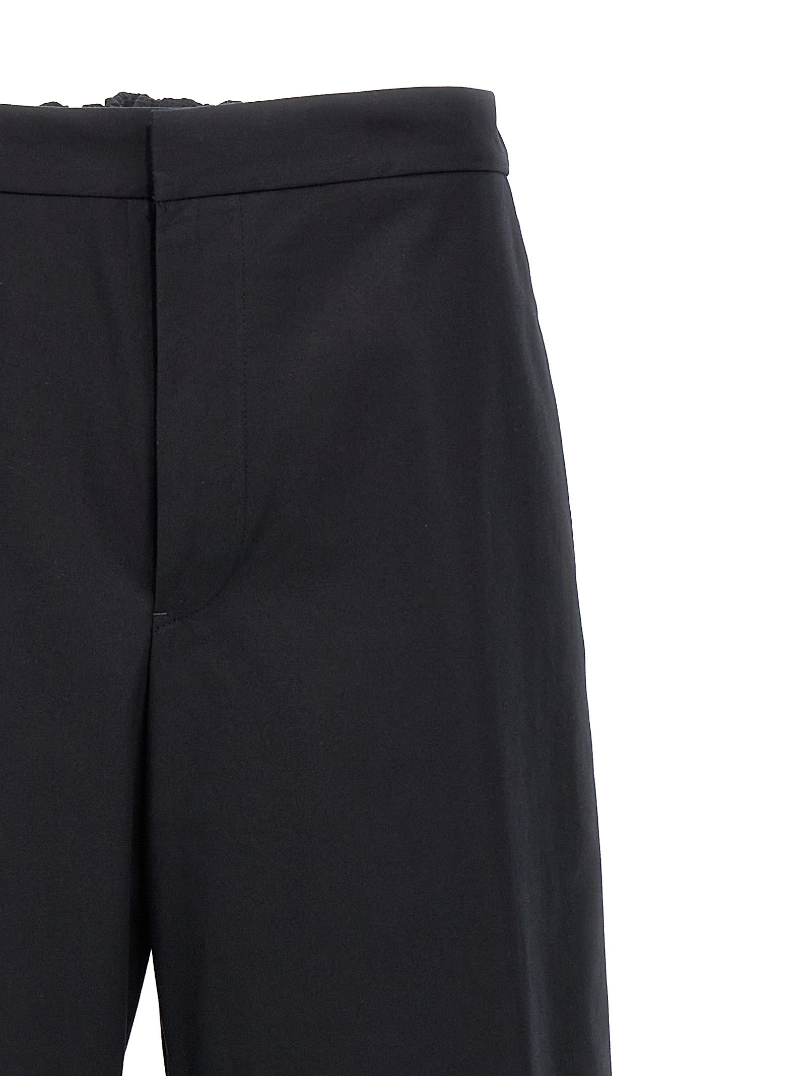 Blue Cotton Casual Pants