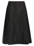 Black Polyamide Midi Skirt