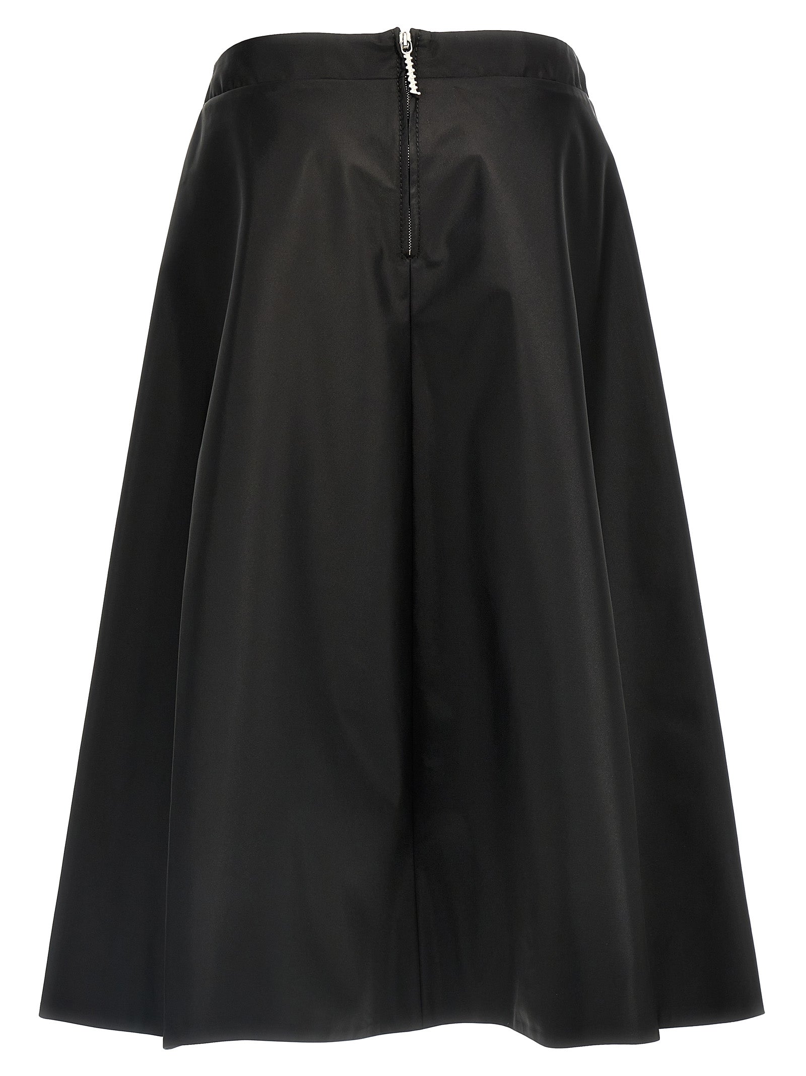 Black Polyamide Midi Skirt
