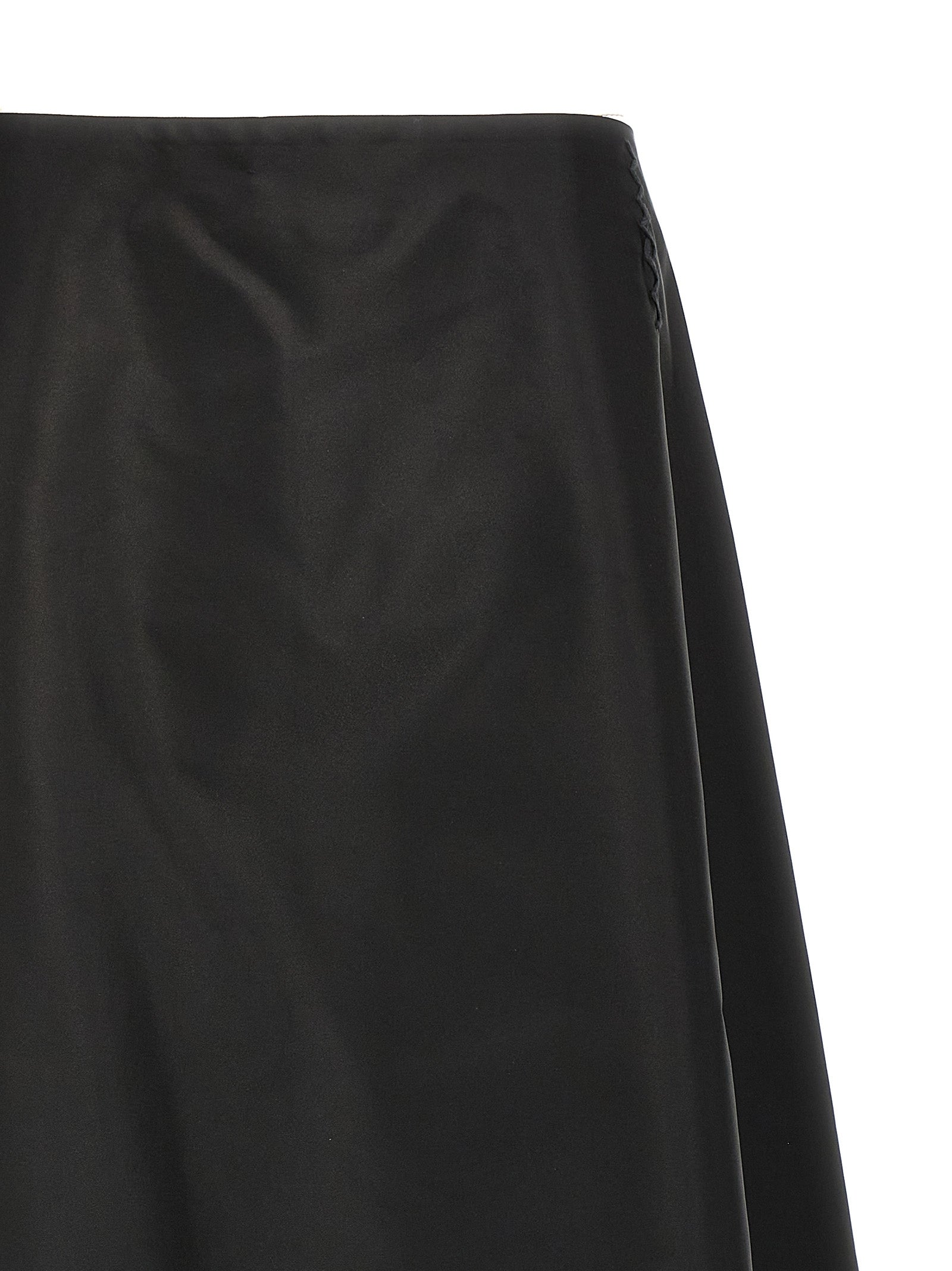Black Polyamide Midi Skirt