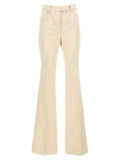 White Cotton Flared Pants