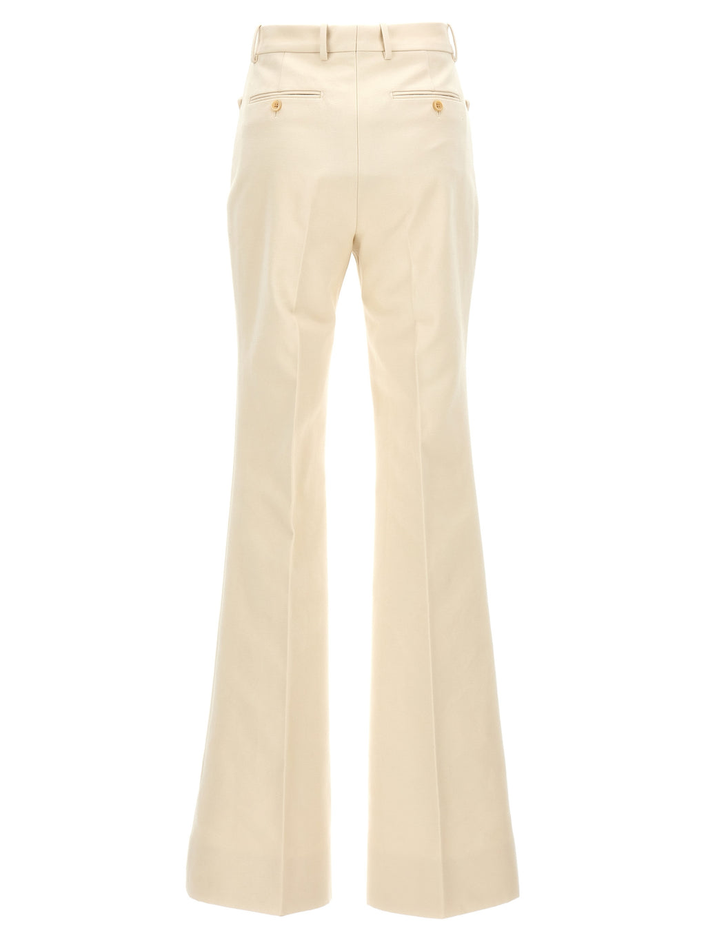 White Cotton Flared Pants