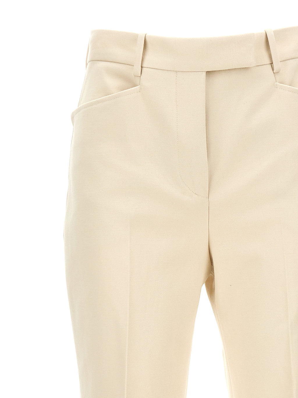 White Cotton Flared Pants