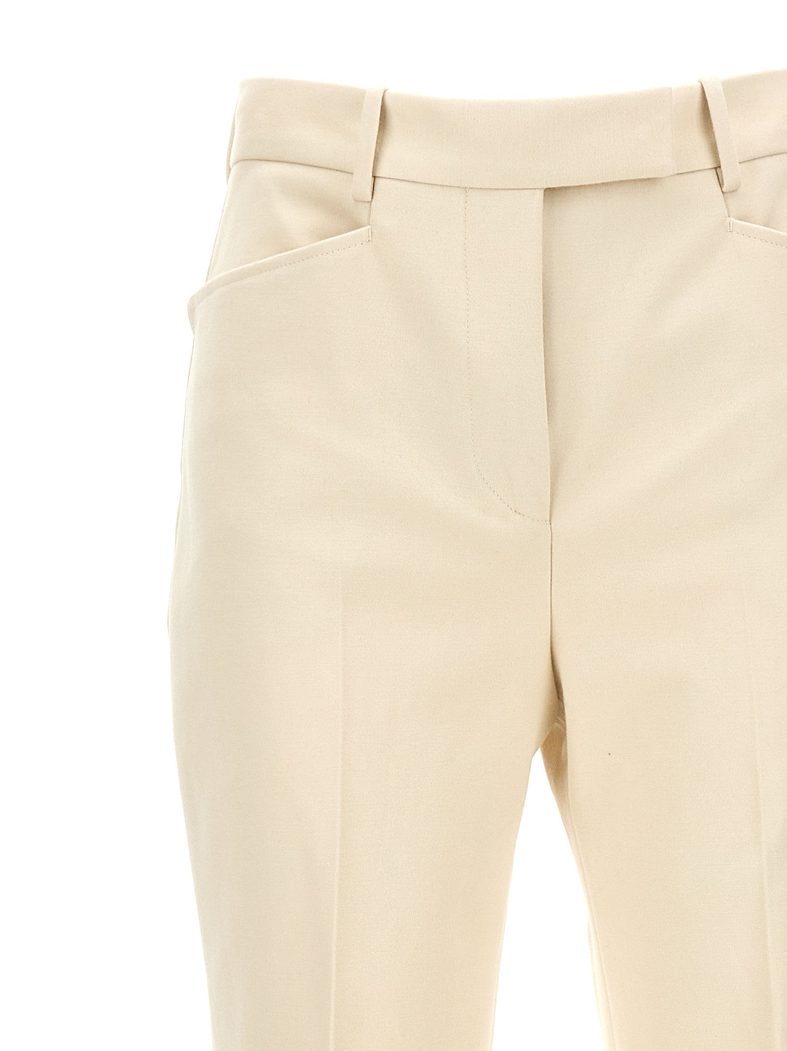 White Cotton Flared Pants