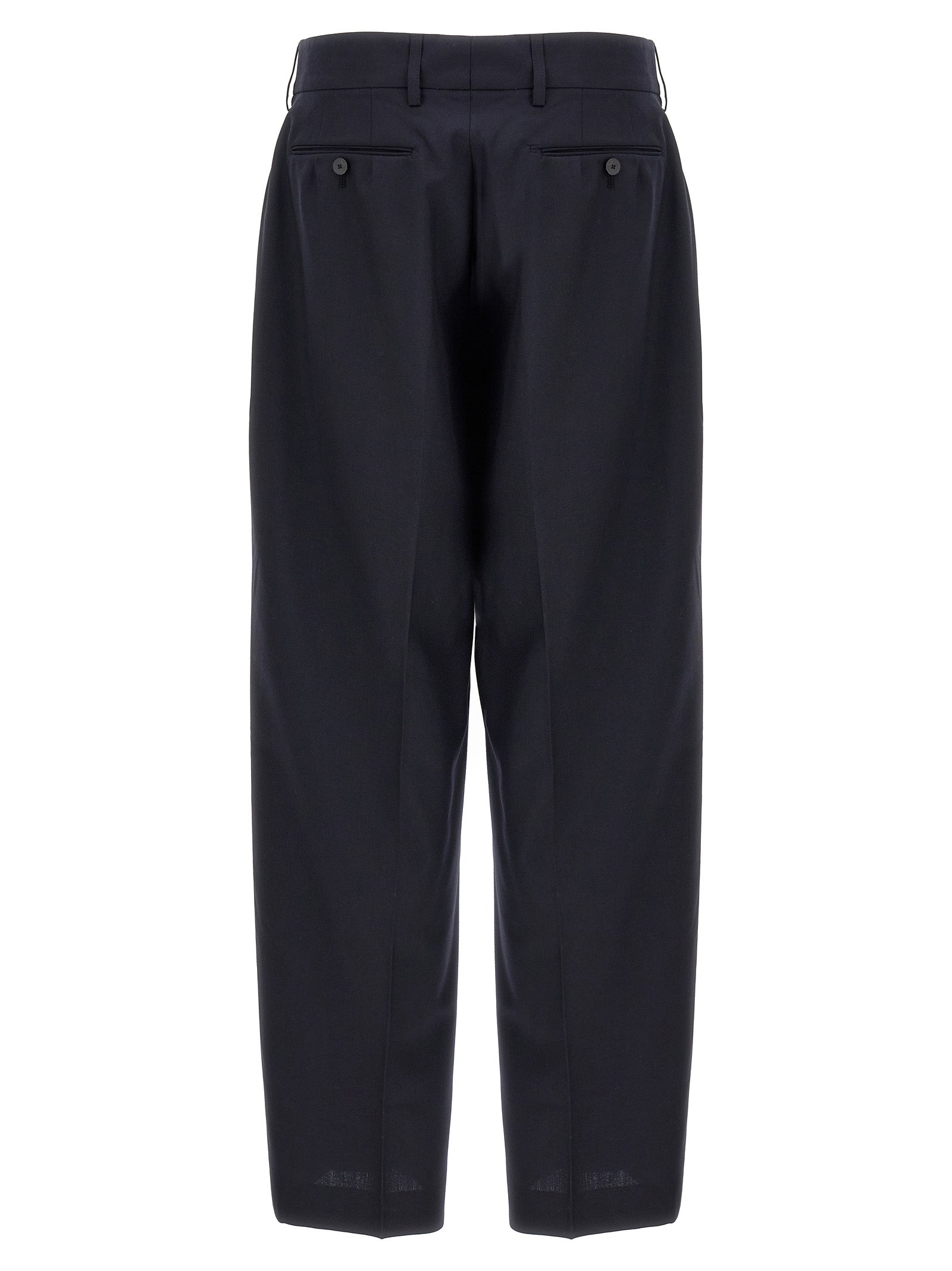 Blue Polyester Dress Pants