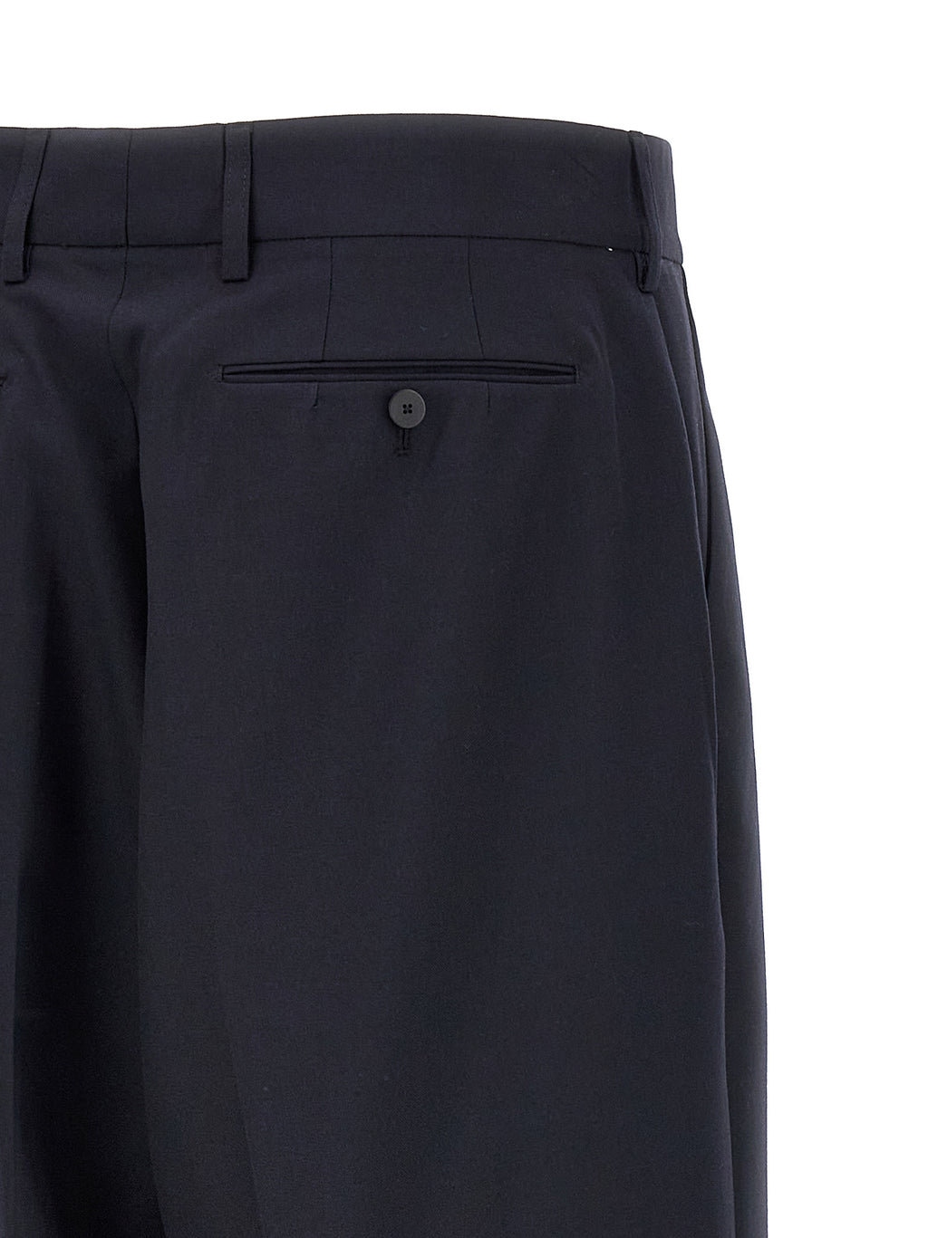 Blue Polyester Dress Pants