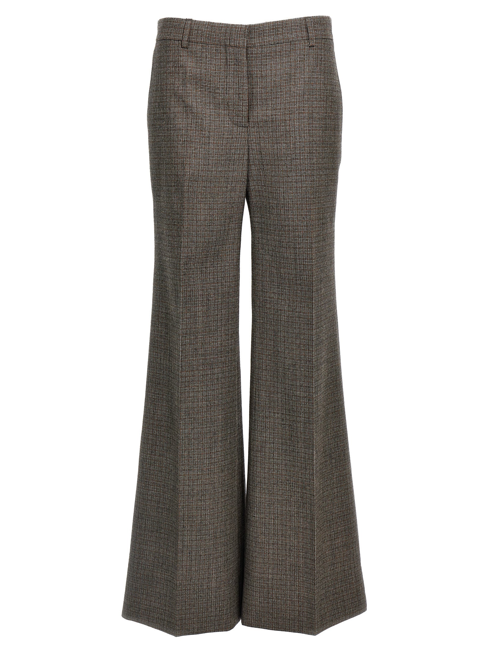 Gray Wool Flared Pants