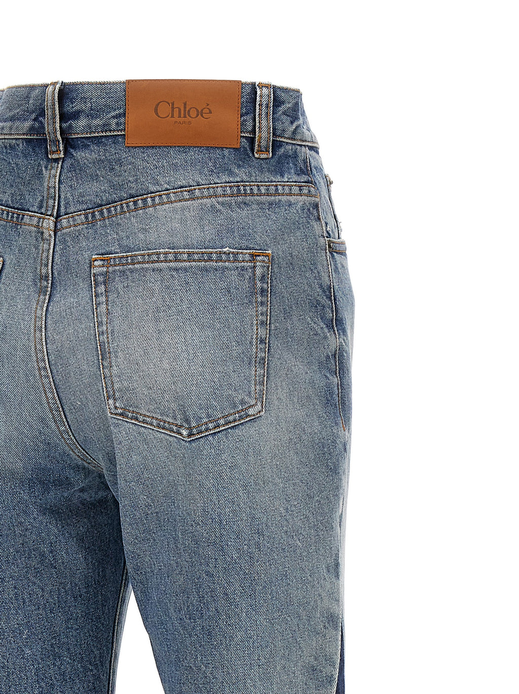 Blue Cotton Flared Jeans