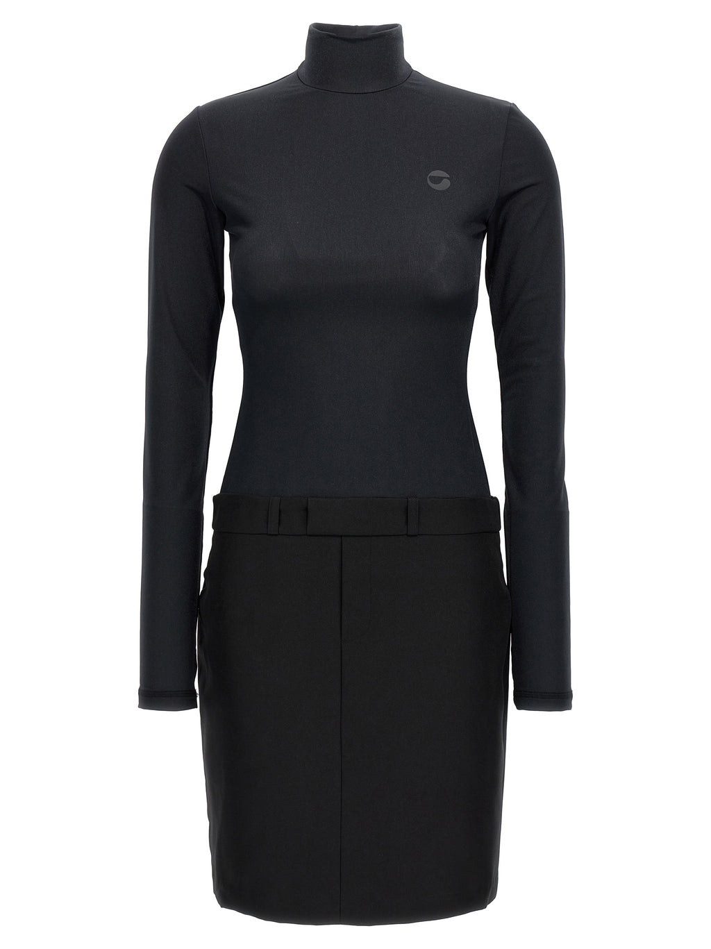 Black Polyester Short Dress