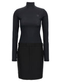 Black Polyester Short Dress