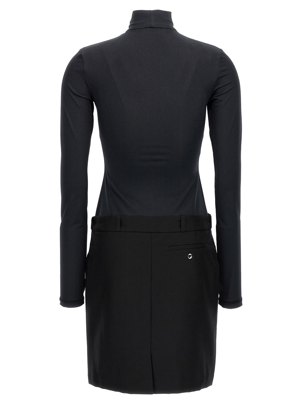 Black Polyester Short Dress
