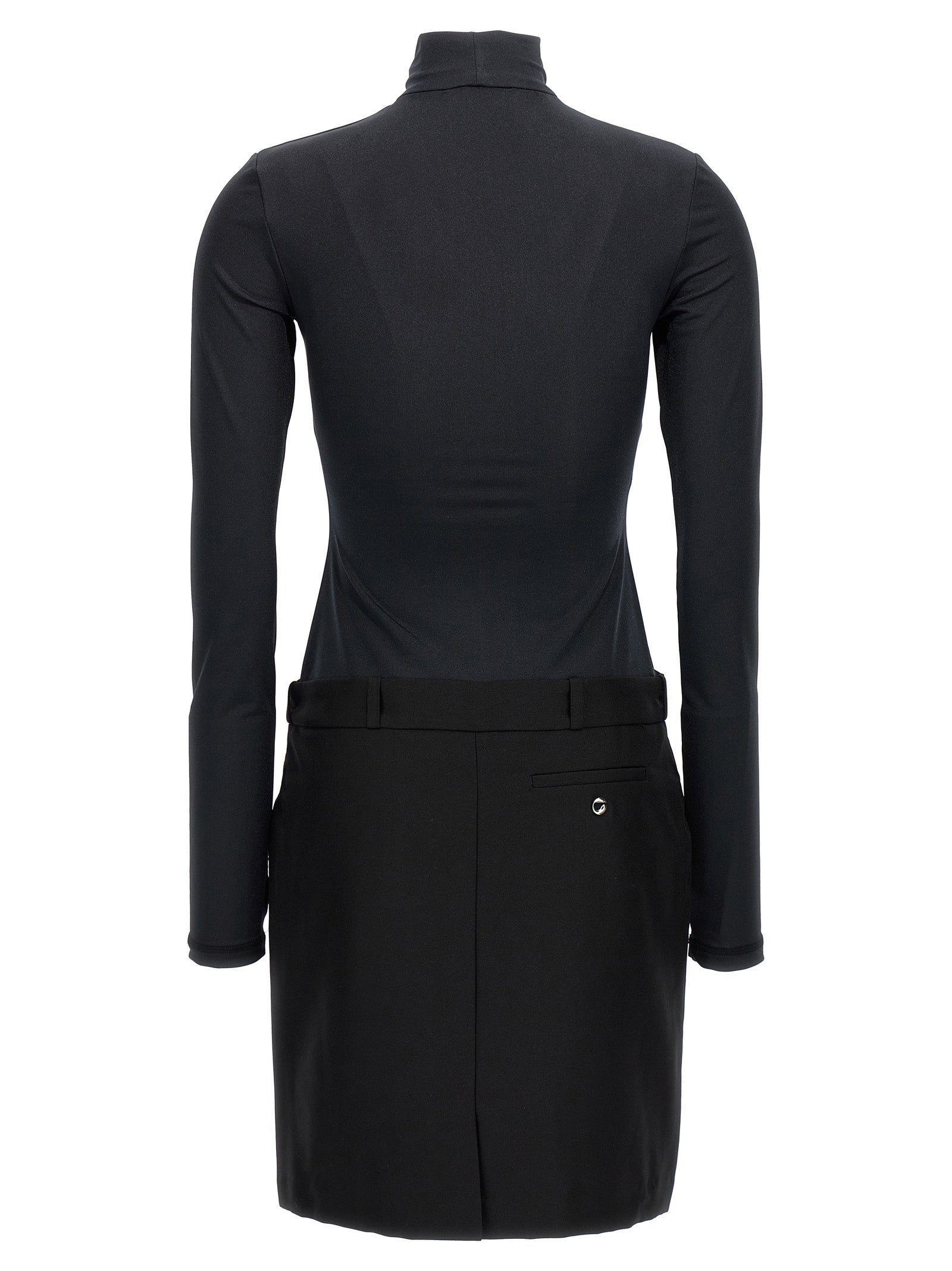 Black Polyester Short Dress