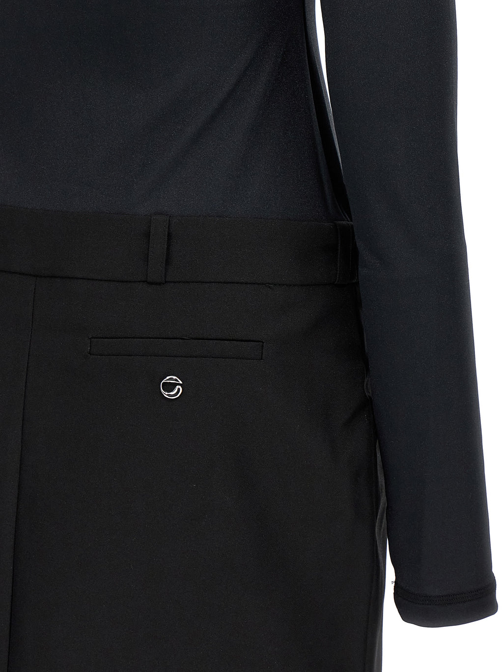 Black Polyester Short Dress
