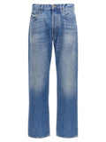 Blue Cotton Straight-Leg Jeans
