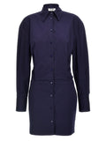 Blue Cotton Short Dress