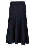 Blue Wool Midi Skirt