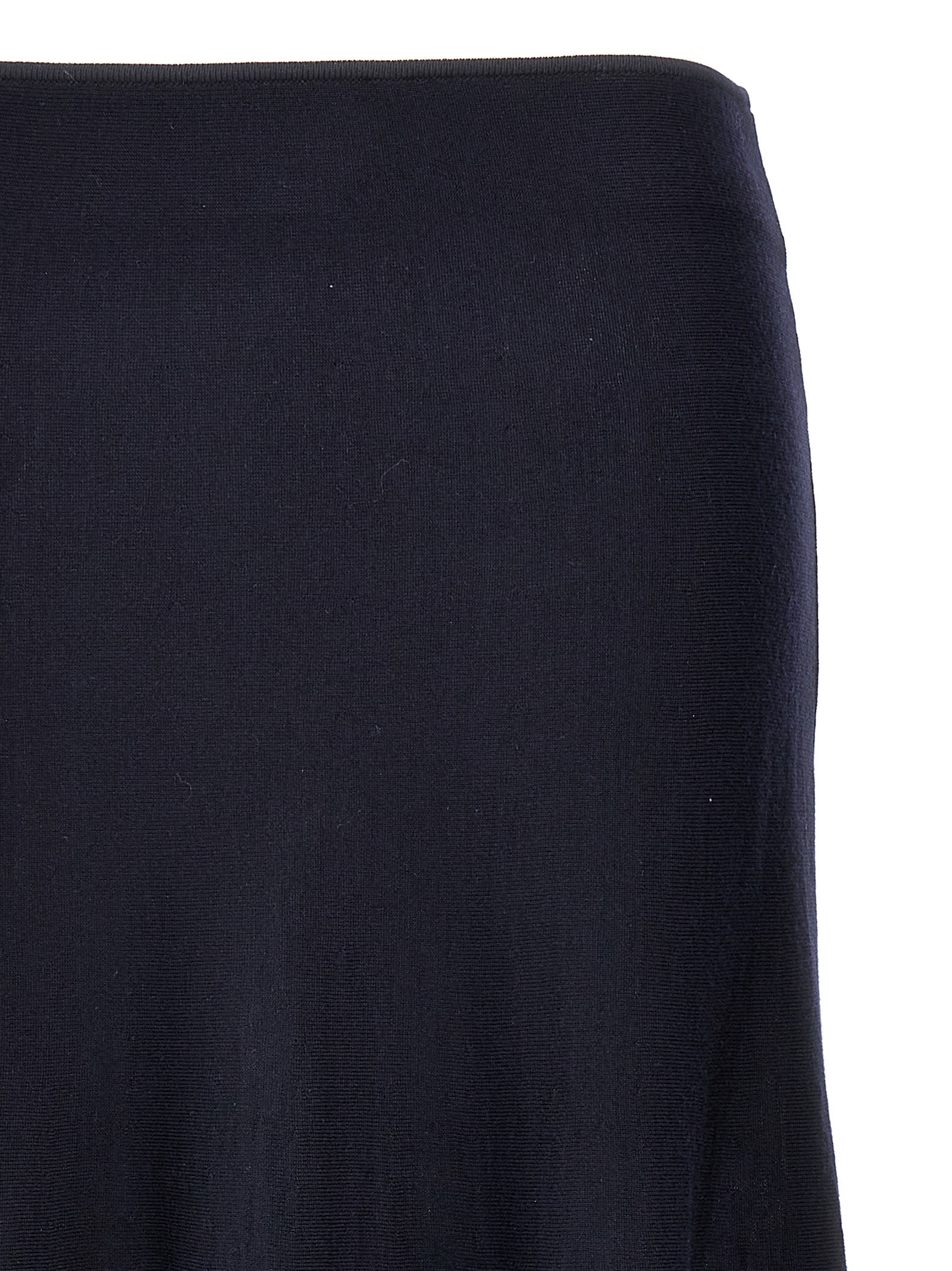 Blue Wool Midi Skirt