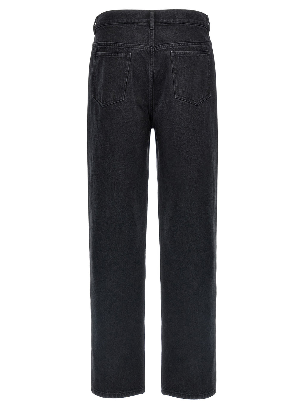 Black Cotton Straight-Leg Jeans