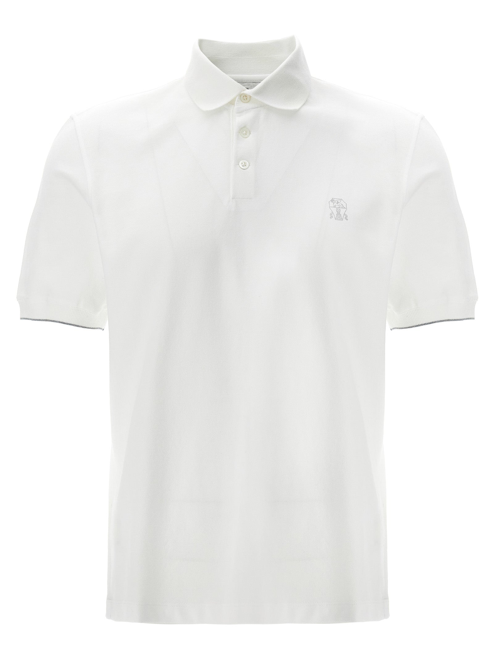 White Cotton Polo Shirt