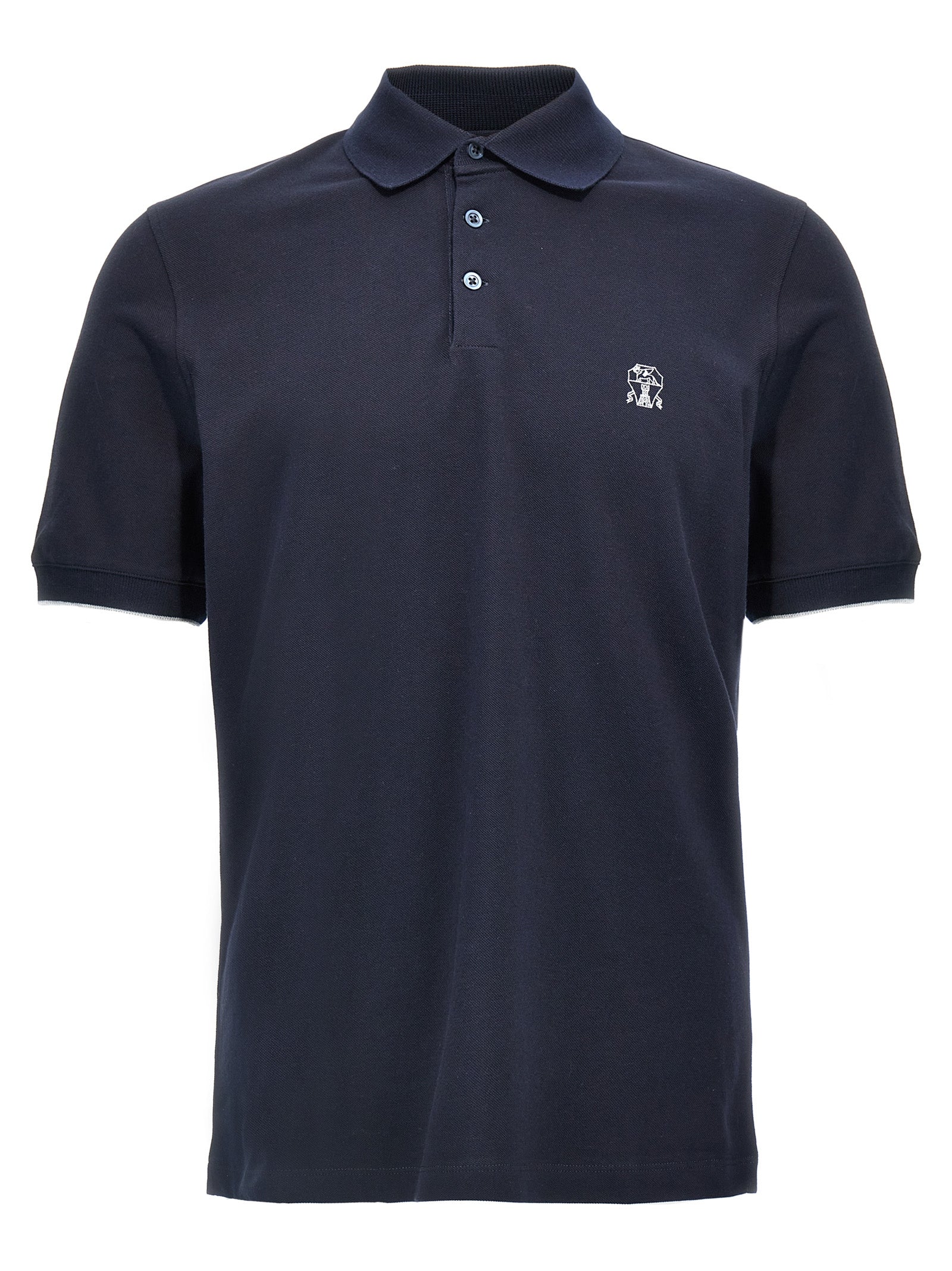 Blue Cotton Polo Shirt