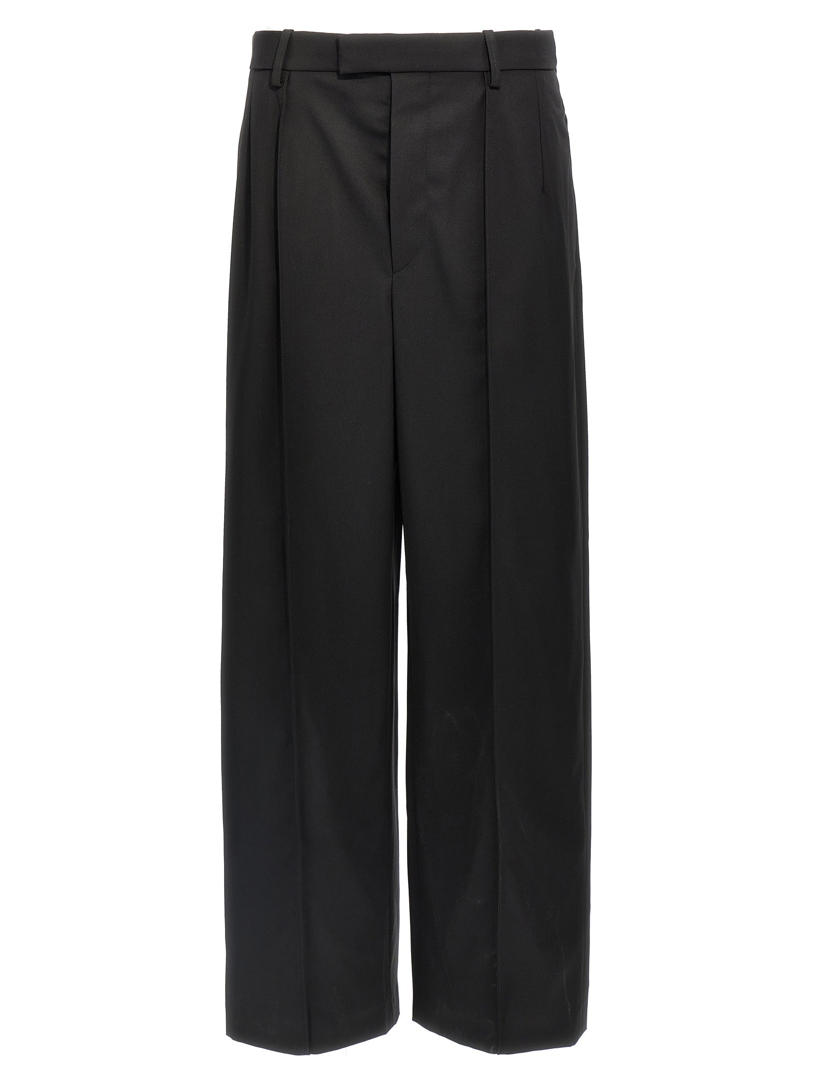 Black Wool Casual Pants