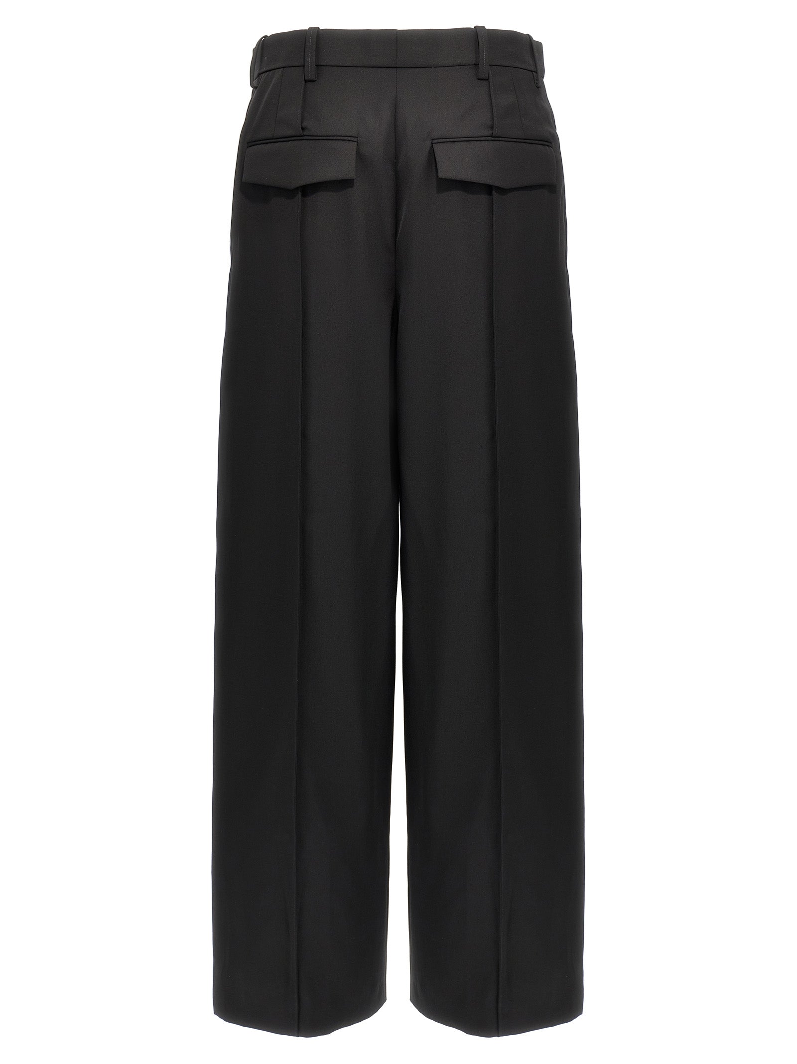 Black Wool Casual Pants