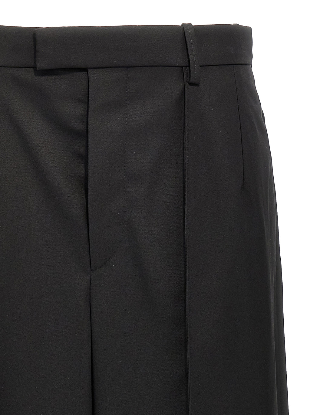 Black Wool Casual Pants