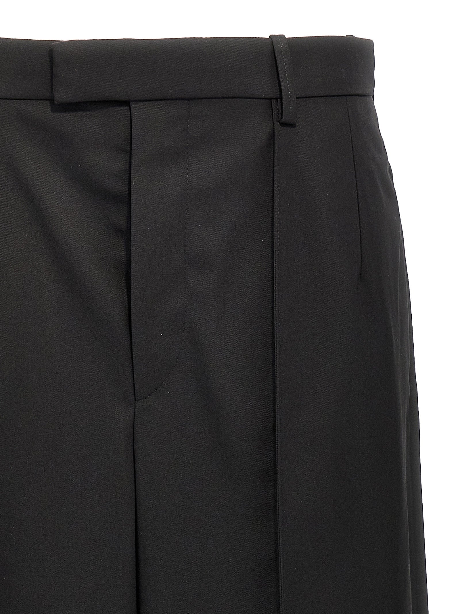 Black Wool Casual Pants