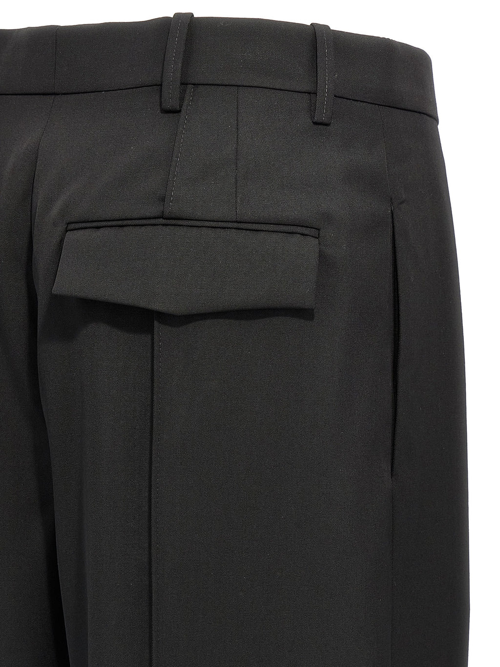 Black Wool Casual Pants