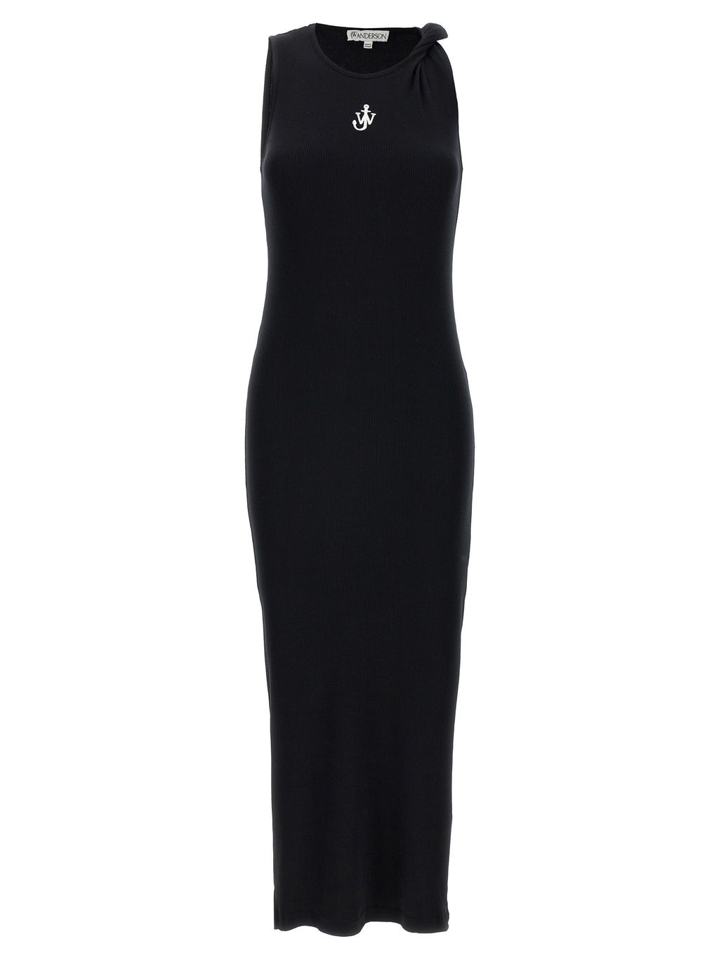 Black Cotton Midi Dress