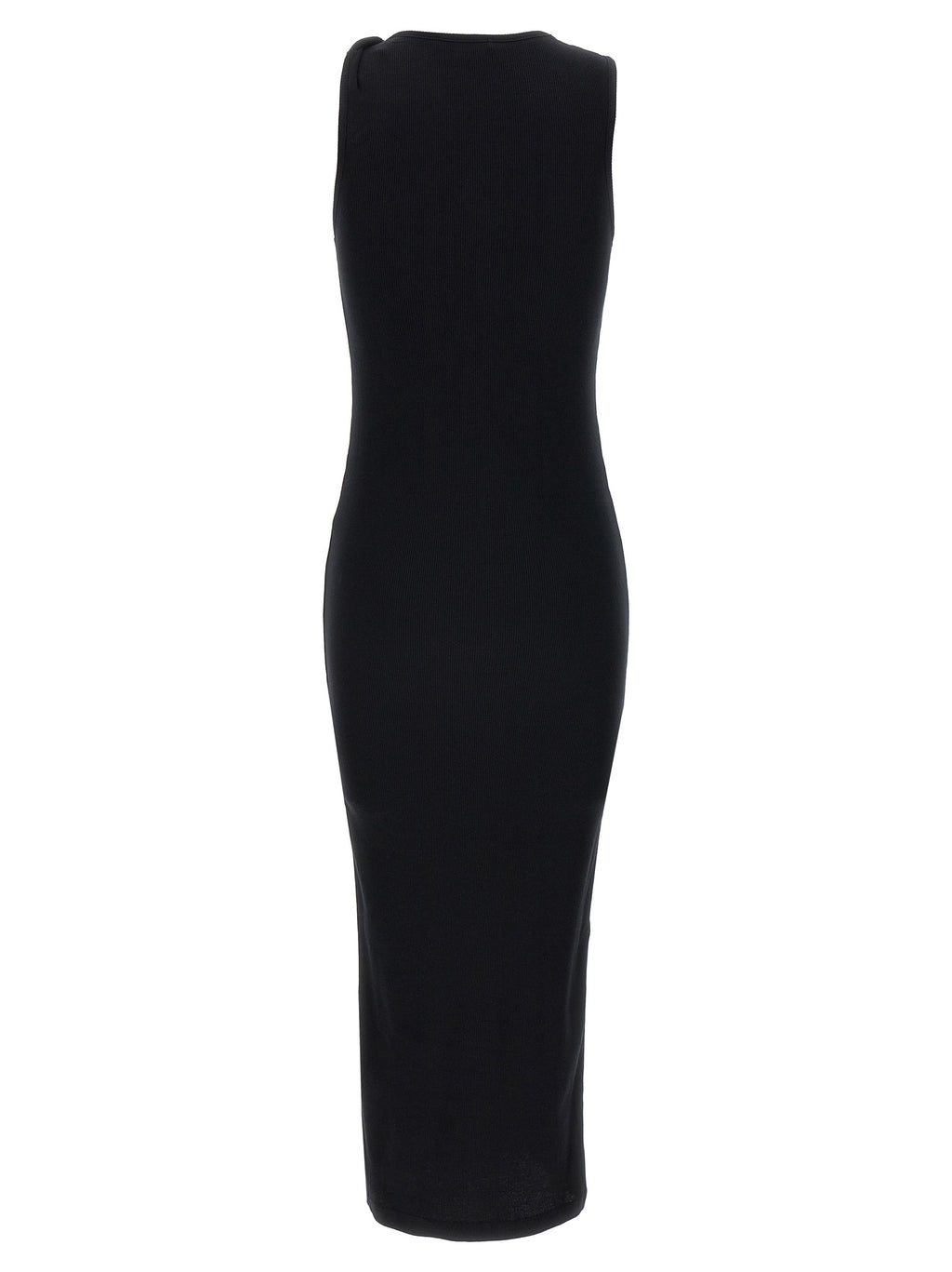 Black Cotton Midi Dress