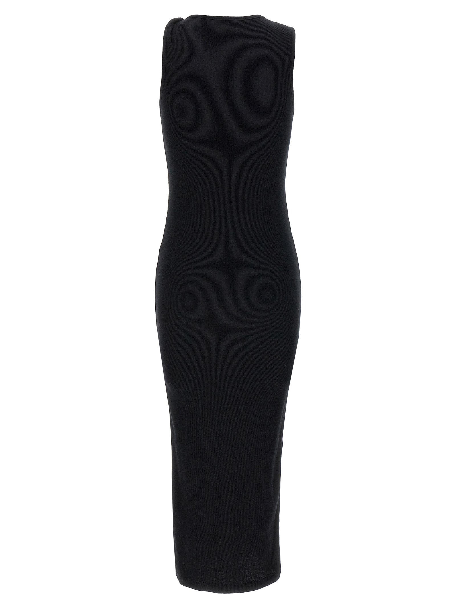 Black Cotton Midi Dress