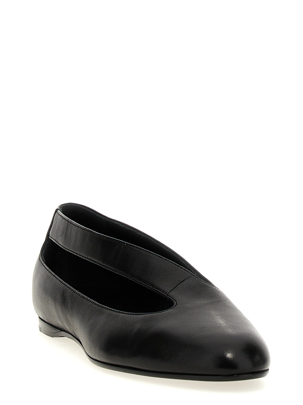 Black Lamb Leather Ballet Flats