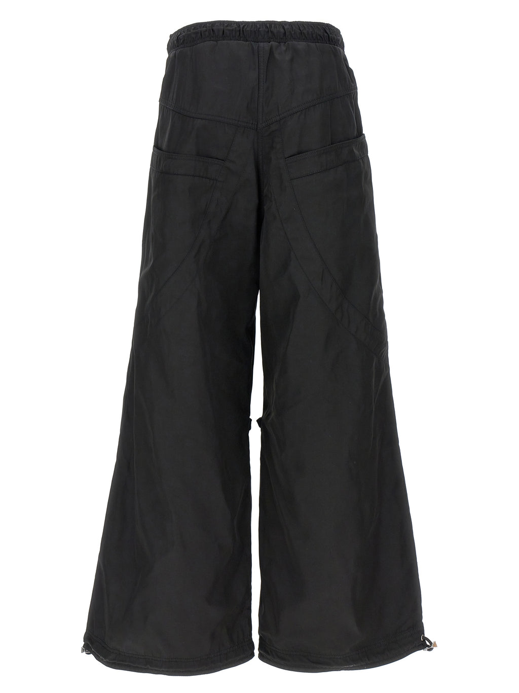 Black Polyester Casual Pants