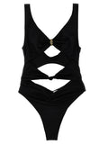 Black Polyamide One-Piece Swimsuit
