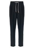 Blue Linen Casual Pants