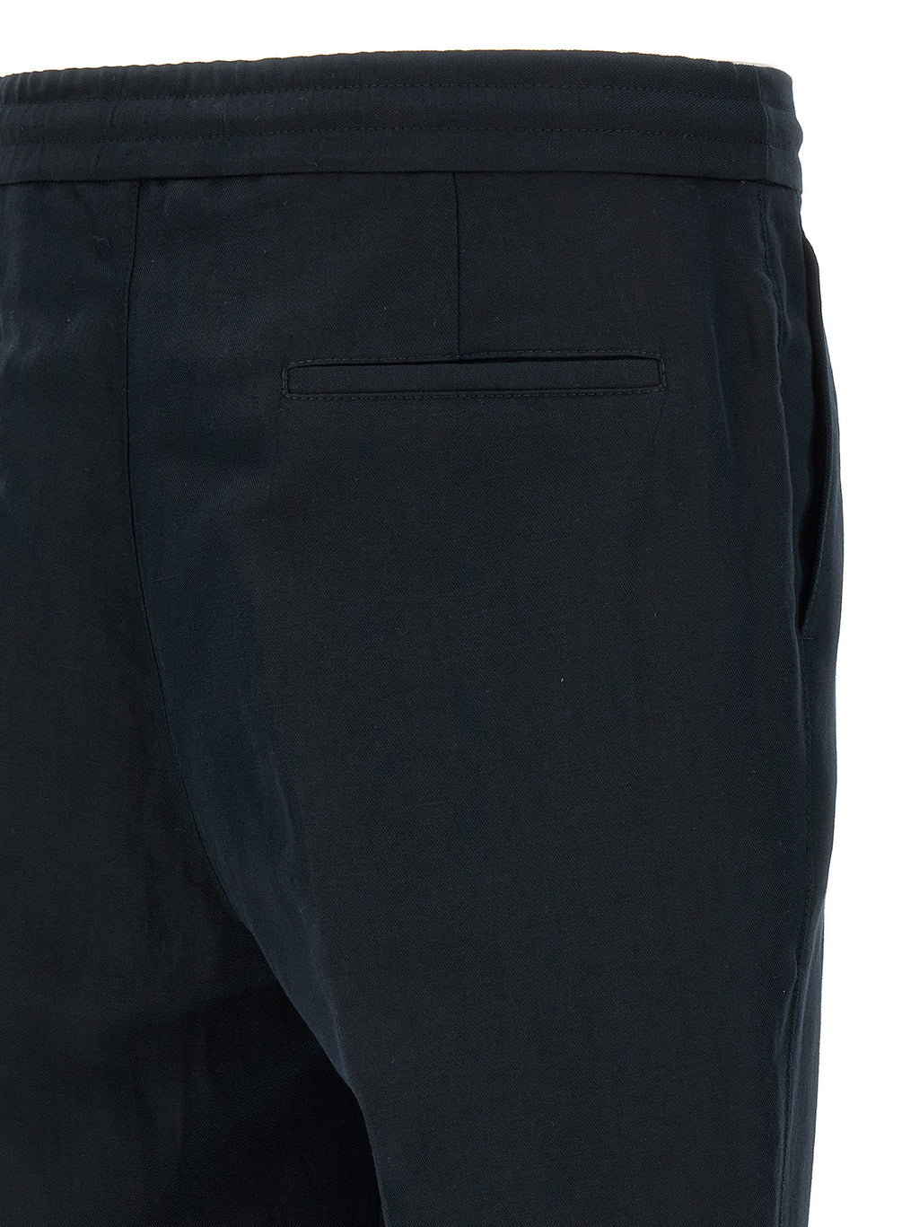 Blue Linen Casual Pants