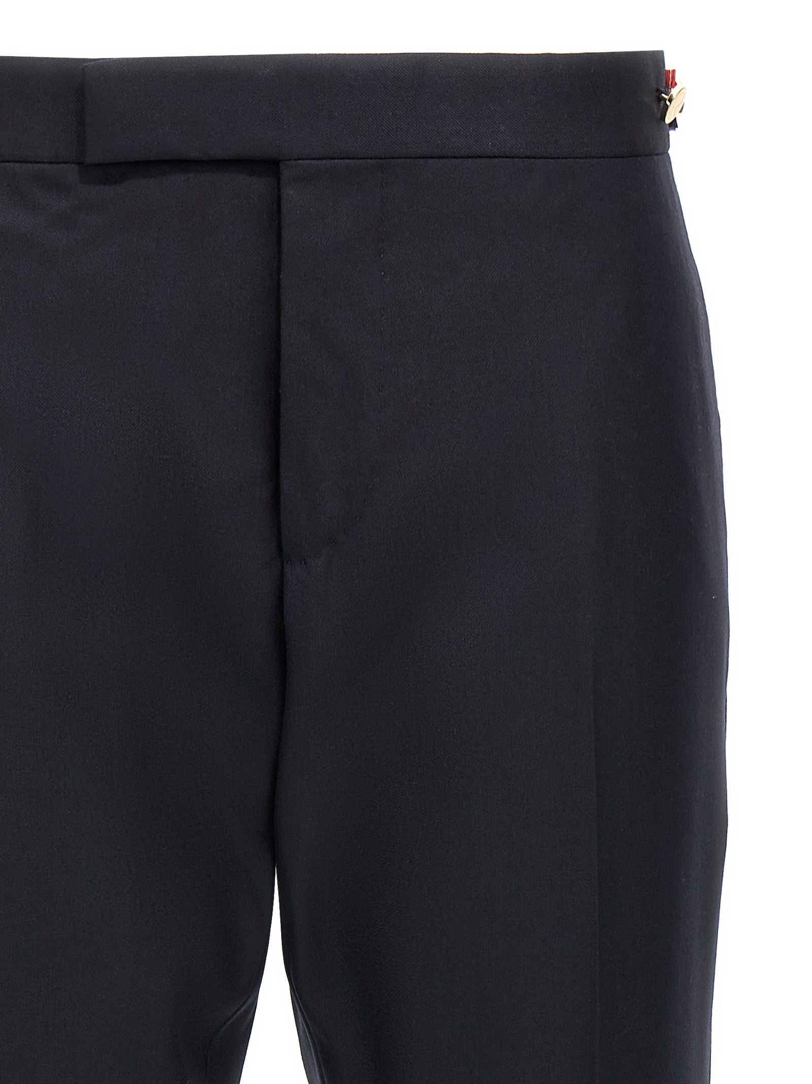 Blue Wool Casual Pants