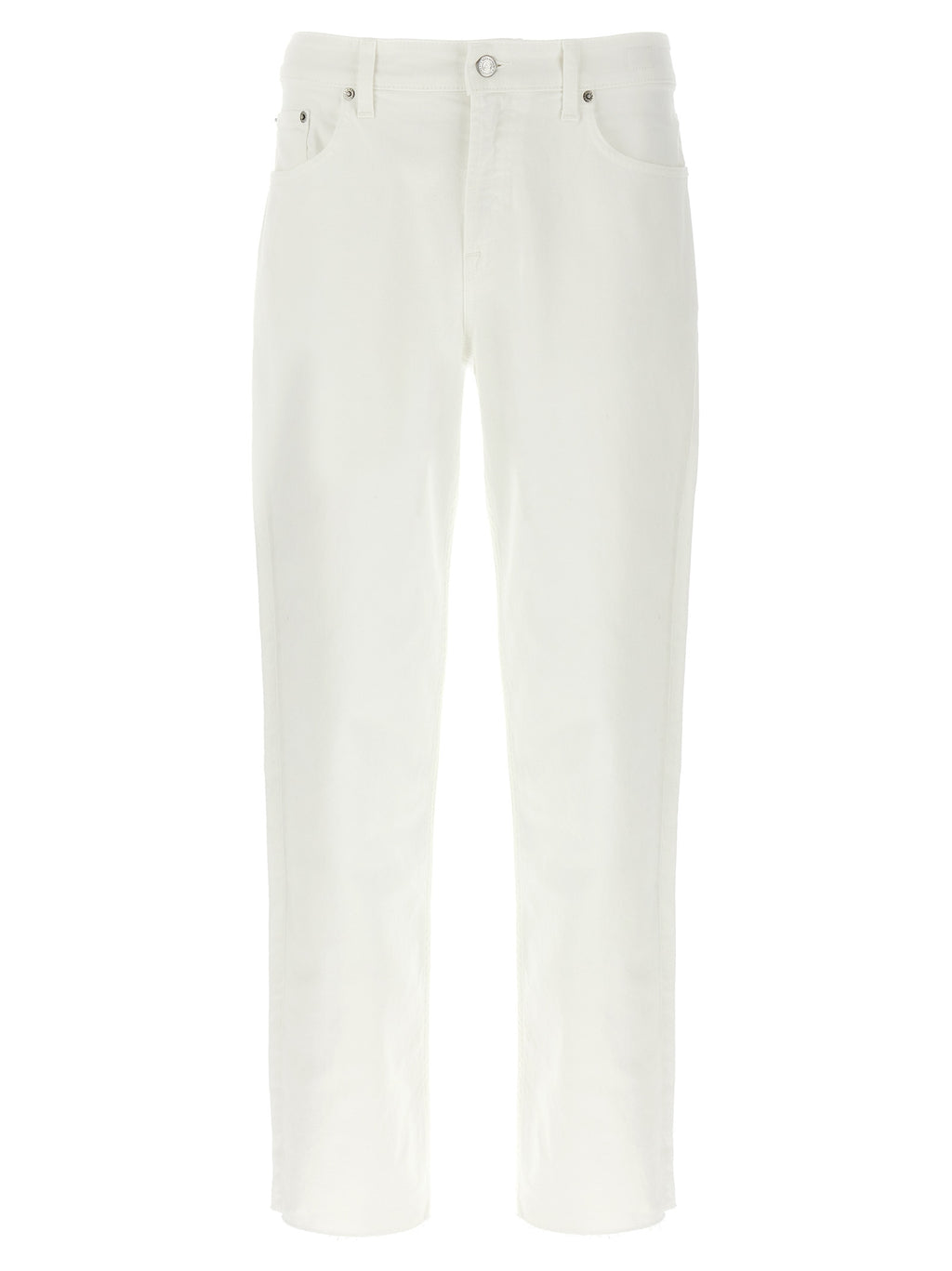 White Cotton Straight-Leg Jeans