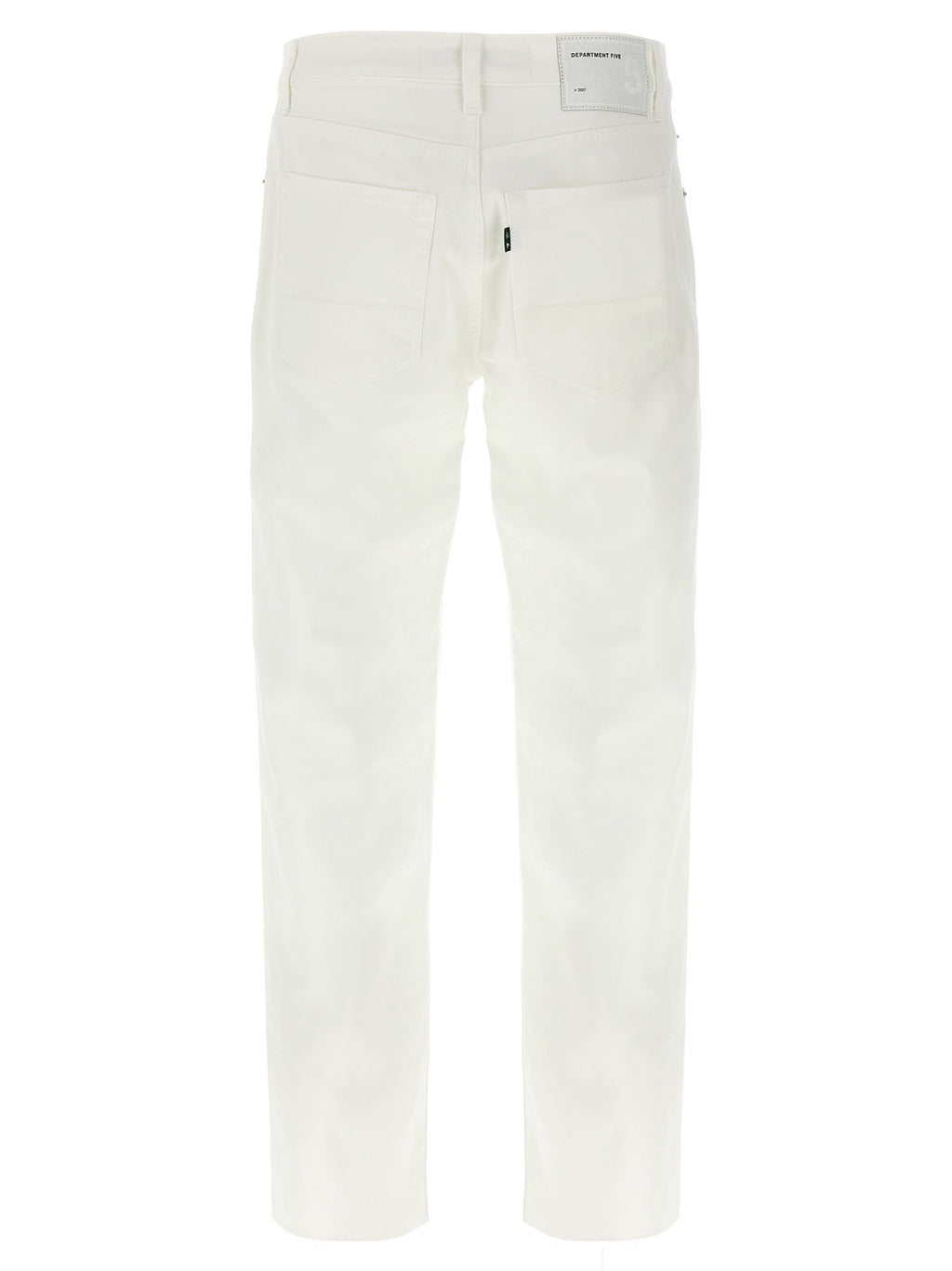 White Cotton Straight-Leg Jeans
