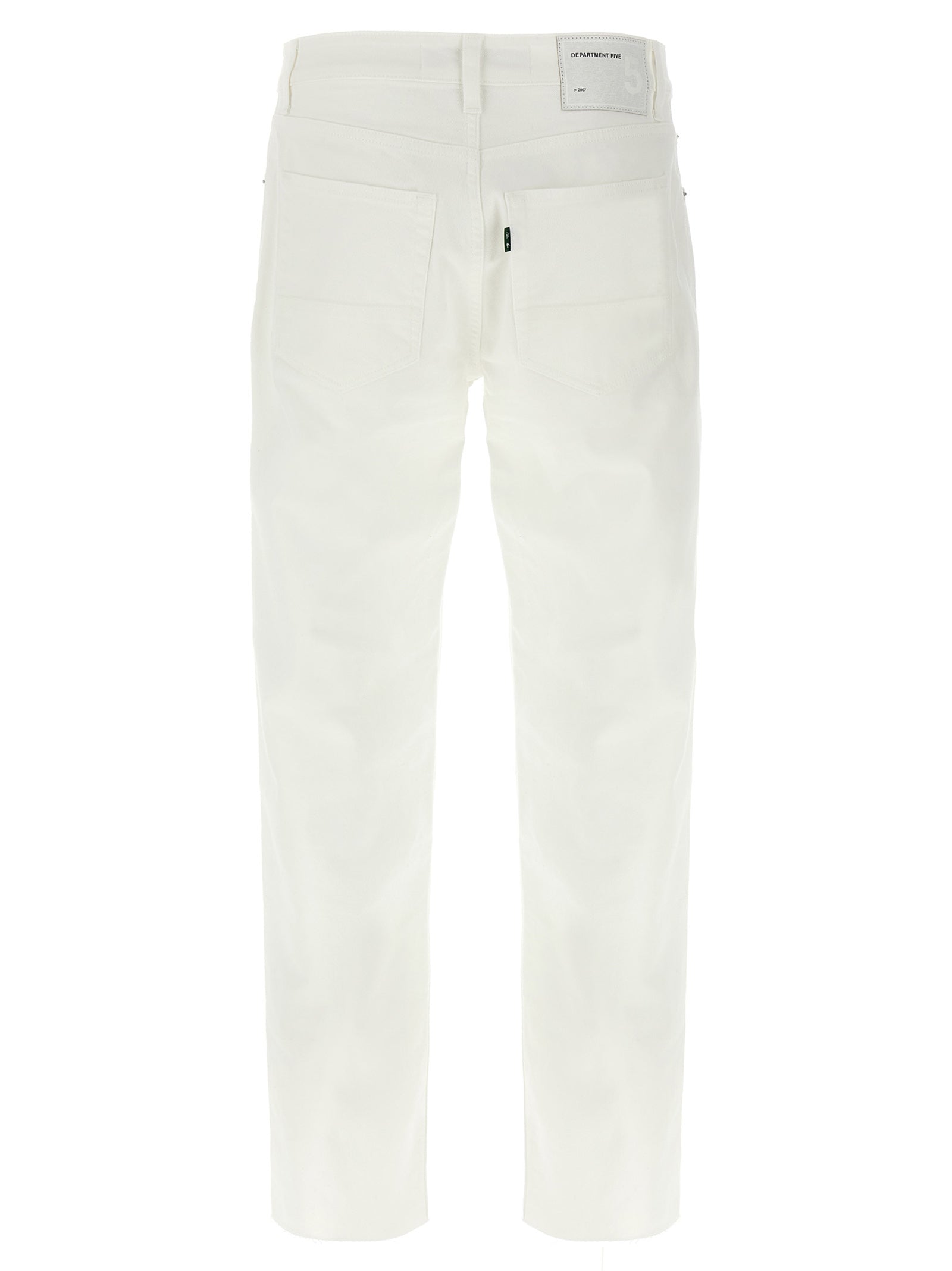 White Cotton Straight-Leg Jeans