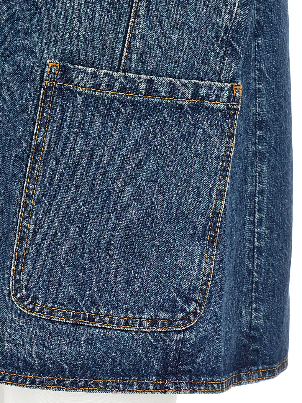 Blue Cotton Sleeveless Jacket