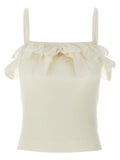 White Wool Sleeveles T-Shirt