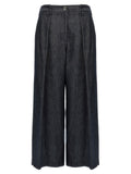 Blue Cotton Casual Pants