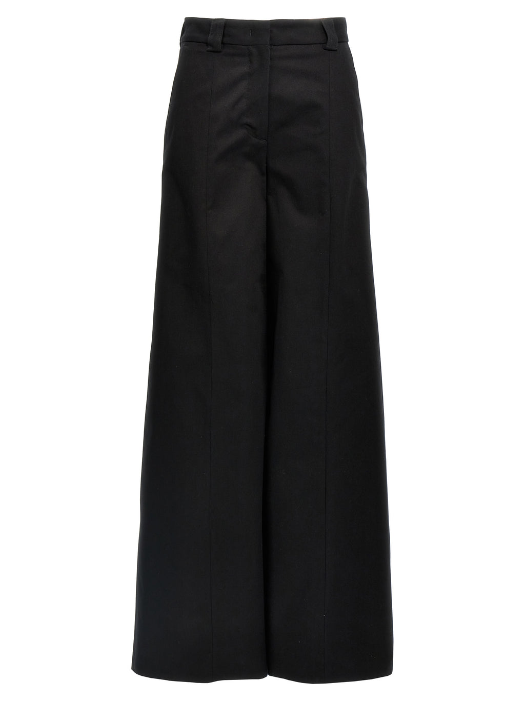 Black Cotton Casual Pants