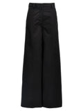 Black Cotton Casual Pants