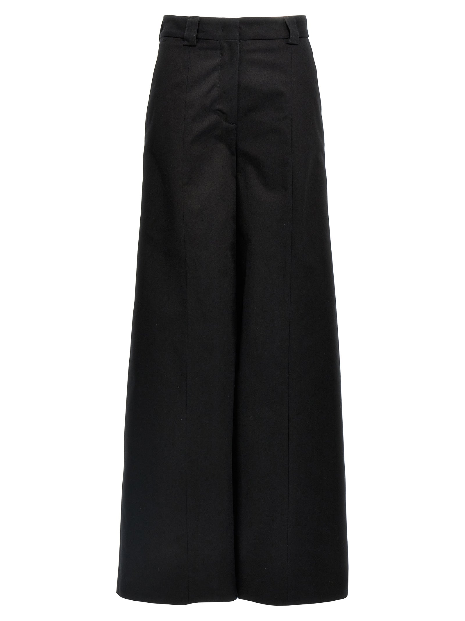 Black Cotton Casual Pants